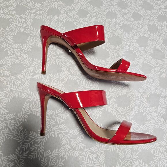 Shutz Sandals Size 9.5 Red 4 Inch Stiletto High Heel - Picture 7 of 8